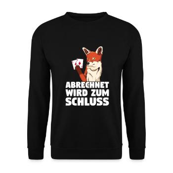 Schafkopf Skat Kartenspiel | Doppelkopf - Unisex Pullover - Schwarz - Vorne - Alina (178cm) & Michal (187cm)