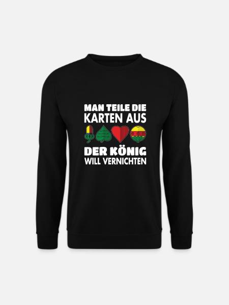 Schafkopf Skat Kartenspiel | Doppelkopf - Unisex Pullover - Schwarz