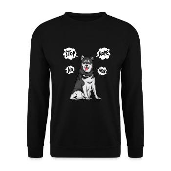 Alaskan Malamute Husky Dog - Unisex Sweatshirt - black - Front - Alina (178cm) & Michal (187cm)