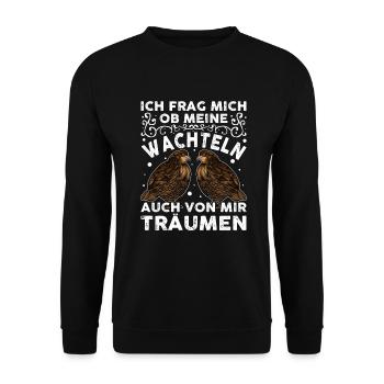 Wachtel Hühner Vogel Wachtelzüchter | Wachtel - Unisex Pullover - Schwarz - Vorne - Alina (178cm) & Michal (187cm)