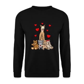 Windhund Galgo Espanol - Unisex Pullover - Schwarz - Vorne - Alina (178cm) & Michal (187cm)