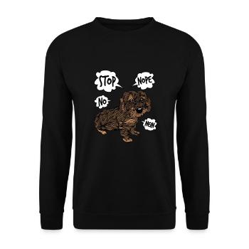 Rauhaardackel - Unisex Pullover - Schwarz - Vorne - Alina (178cm) & Michal (187cm)