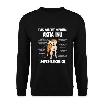 Akita Inu - Unisex Pullover - Schwarz - Vorne - Alina (178cm) & Michal (187cm)