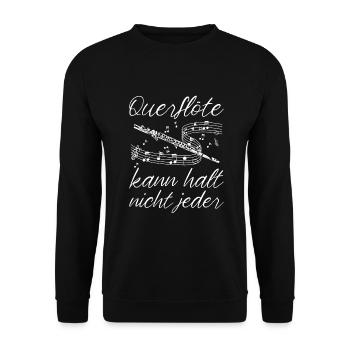 Querflöte - Unisex Pullover - Schwarz - Vorne - Alina (178cm) & Michal (187cm)