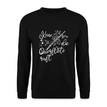 Querflöte - Unisex Pullover - Schwarz - Vorne - Alina (178cm) & Michal (187cm)