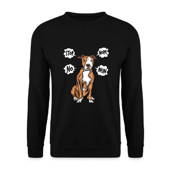 American Staffordshire Terrier - Unisex Sweatshirt - black - Front - Alina (178cm) & Michal (187cm)
