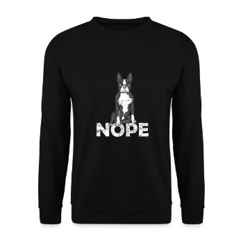 Boston Terrier - Unisex Pullover - Schwarz - Vorne - Alina (178cm) & Michal (187cm)