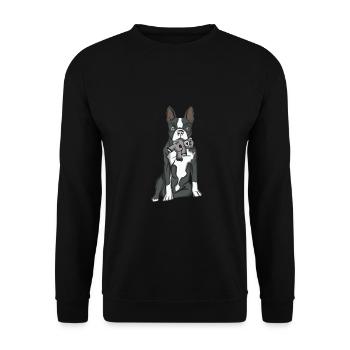 Boston Terrier - Sweat-shirt Unisexe - noir - Devant - Alina (178cm) & Michal (187cm)