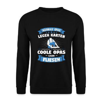 Bodenleger Fliesenleger Fliesenschneider - Unisex Pullover - Schwarz - Vorne - Alina (178cm) & Michal (187cm)