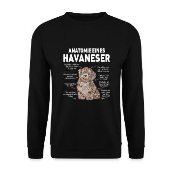 Anatomie eines Havaneser - Unisex Pullover - Schwarz - Vorne - Alina (178cm) & Michal (187cm)