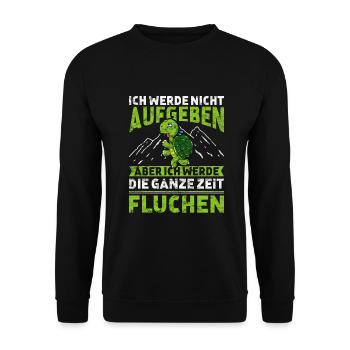 Ich werde nicht aufgeben aber fluchen Joggen - Unisex Pullover - Schwarz - Vorne - Alina (178cm) & Michal (187cm)