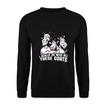 Ziege - Unisex Pullover - Schwarz - Vorne - Alina (178cm) & Michal (187cm)