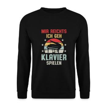Piano Klavier Flügel Keyboard Musikinstrument - Unisex Pullover - Schwarz - Vorne - Alina (178cm) & Michal (187cm)