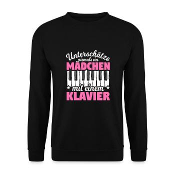 Piano Klavier Flügel Keyboard Musikinstrument - Unisex Pullover - Schwarz - Vorne - Alina (178cm) & Michal (187cm)