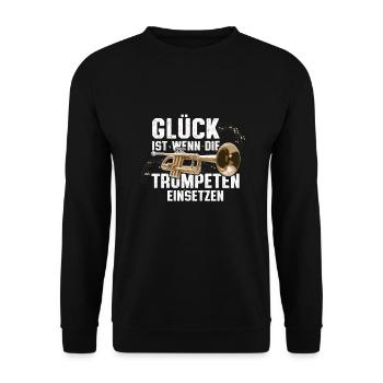 Trompete - Unisex Pullover - Schwarz - Vorne - Alina (178cm) & Michal (187cm)