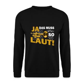 Trompete - Unisex Pullover - Schwarz - Vorne - Alina (178cm) & Michal (187cm)