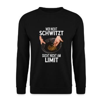 Goldsucher Goldwaschen Goldgraben Goldbarren - Unisex Pullover - Schwarz - Vorne - Alina (178cm) & Michal (187cm)