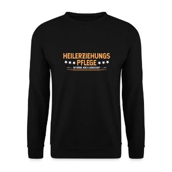 Heilerziehungspfleger - Unisex Pullover - Schwarz - Vorne - Alina (178cm) & Michal (187cm)