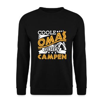 Camping Oma - Unisex Pullover - Schwarz - Vorne - Alina (178cm) & Michal (187cm)