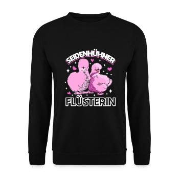 Seidenhühner japanisches Seidenhuhn Hühnerhalter - Unisex Pullover - Schwarz - Vorne - Alina (178cm) & Michal (187cm)