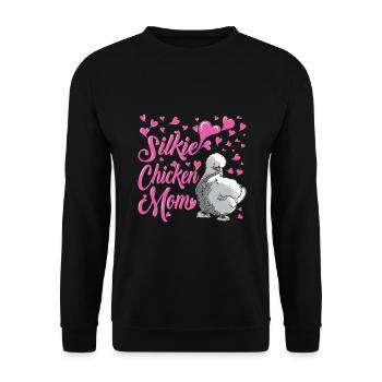 Seidenhühner japanisches Seidenhuhn Hühnerhalter - Unisex Pullover - Schwarz - Vorne - Alina (178cm) & Michal (187cm)