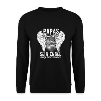 Papas Mädchen Ich War Einmal Sein Engel - Unisex Pullover - Schwarz - Vorne - Alina (178cm) & Michal (187cm)
