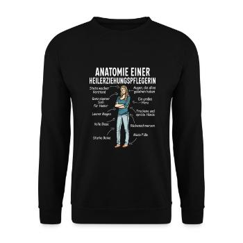 Heilerziehungspfleger Altenpflege Sozialbereich - Unisex Pullover - Schwarz - Vorne - Alina (178cm) & Michal (187cm)