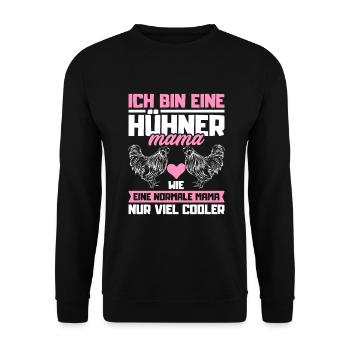 Hühner Mama chicken mom Bauernhof Hühnerstall - Unisex Pullover - Schwarz - Vorne - Alina (178cm) & Michal (187cm)