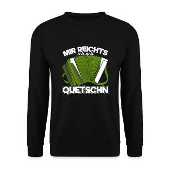 Quetschn Steirische Harmonika Volksmusik - Unisex Pullover - Schwarz - Vorne - Alina (178cm) & Michal (187cm)