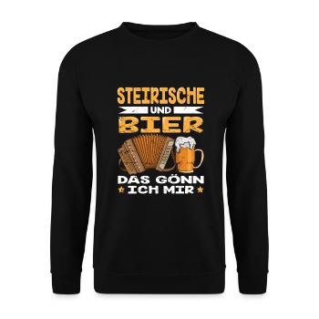 Steirische Harmonika Ziachorgl Quetschn Steiermark - Unisex Pullover - Schwarz - Vorne - Alina (178cm) & Michal (187cm)