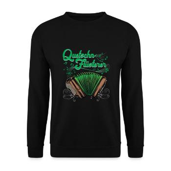 Quetschn Steirische Harmonika Volksmusik - Unisex Pullover - Schwarz - Vorne - Alina (178cm) & Michal (187cm)