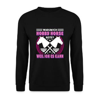 Hobby Horse Hobby Horsing Steckenpferd - Unisex Pullover - Schwarz - Vorne - Alina (178cm) & Michal (187cm)