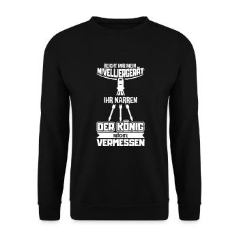 Vermesser Vermessungsingenieur Vermessung - Unisex Pullover - Schwarz - Vorne - Alina (178cm) & Michal (187cm)