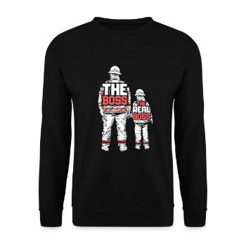 Fire brigade father son partner look - Unisex Sweatshirt - black - Front - Alina (178cm) & Michal (187cm)
