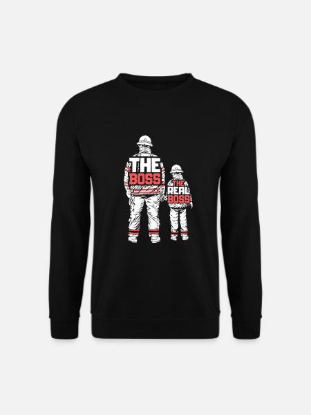 Feuerwehr Vater Sohn Partnerlook - Unisex Pullover - Schwarz