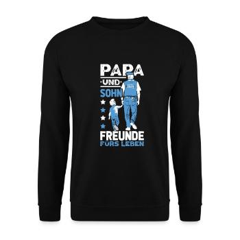Polizei Papa Sohn Partnerlook - Unisex Pullover - Schwarz - Vorne - Alina (178cm) & Michal (187cm)