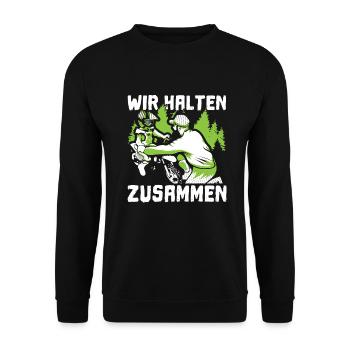 Motocross Vater Sohn Partnerlook Vatertag - Unisex Pullover - Schwarz - Vorne - Alina (178cm) & Michal (187cm)