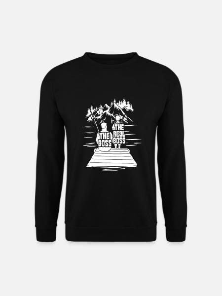 Angeln Vater Sohn Partnerlook - Unisex Pullover - Schwarz
