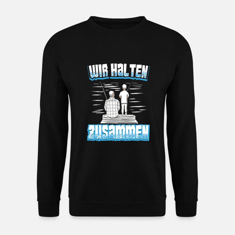 Angeln Vater Sohn Partnerlook - Unisex Pullover - Schwarz