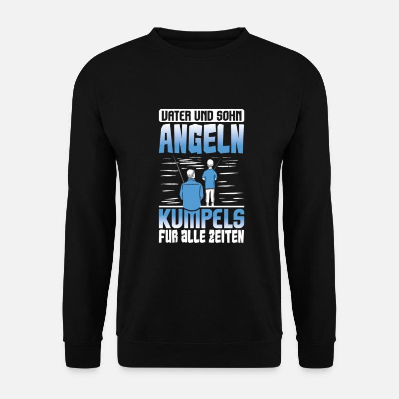 Angeln Vater Sohn Partnerlook - Unisex Pullover - Schwarz