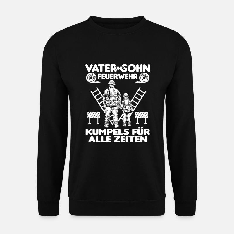 Feuerwehr Vater Sohn Partnerlook - Unisex Pullover - Schwarz