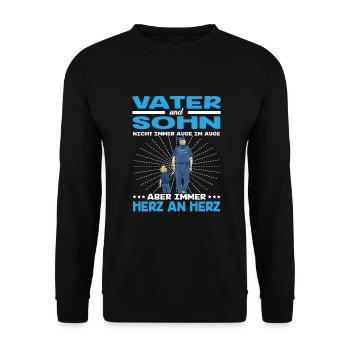 Polizei Papa Sohn Partnerlook - Unisex Pullover - Schwarz - Vorne - Alina (178cm) & Michal (187cm)