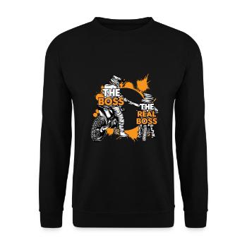 Motocross Père Fils Partenaire Look Fête des Pères - Sweat-shirt Unisexe - noir - Devant - Alina (178cm) & Michal (187cm)