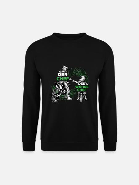 Motocross Vater Sohn Partnerlook Vatertag - Unisex Pullover - Schwarz