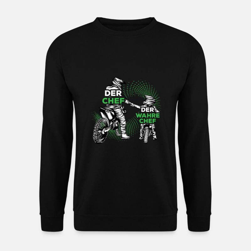 Motocross Vater Sohn Partnerlook Vatertag - Unisex Pullover - Schwarz