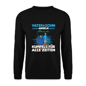 Fishing Father Son Partner Look - Unisex Sweatshirt - black - Front - Alina (178cm) & Michal (187cm)