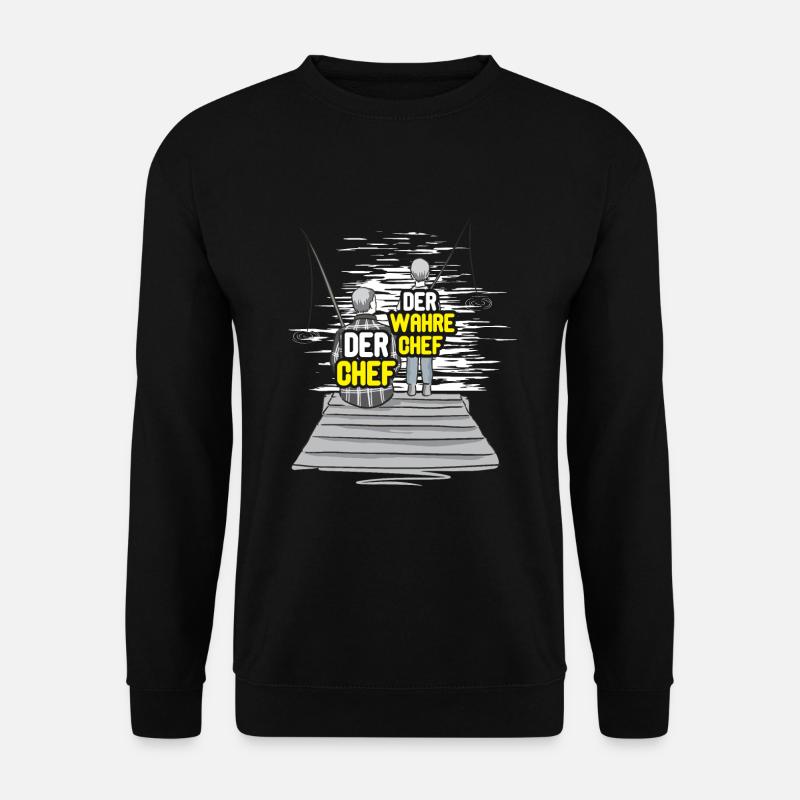 Angeln Vater Sohn Partnerlook - Unisex Pullover - Schwarz