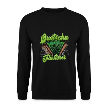 Quetschn Steirische Harmonika Volksmusik - Unisex Pullover - Schwarz - Vorne - Alina (178cm) & Michal (187cm)