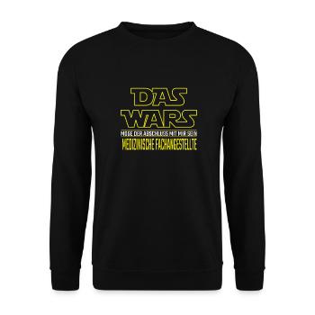 Das Wars Abschluss Medizinische Fachangestellte - Unisex Pullover - Schwarz - Vorne - Alina (178cm) & Michal (187cm)