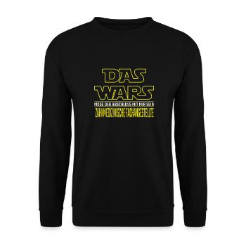 Das Wars Beruf Zahnmedizinische Fachangestellte - Unisex Pullover - Schwarz - Vorne - Alina (178cm) & Michal (187cm)